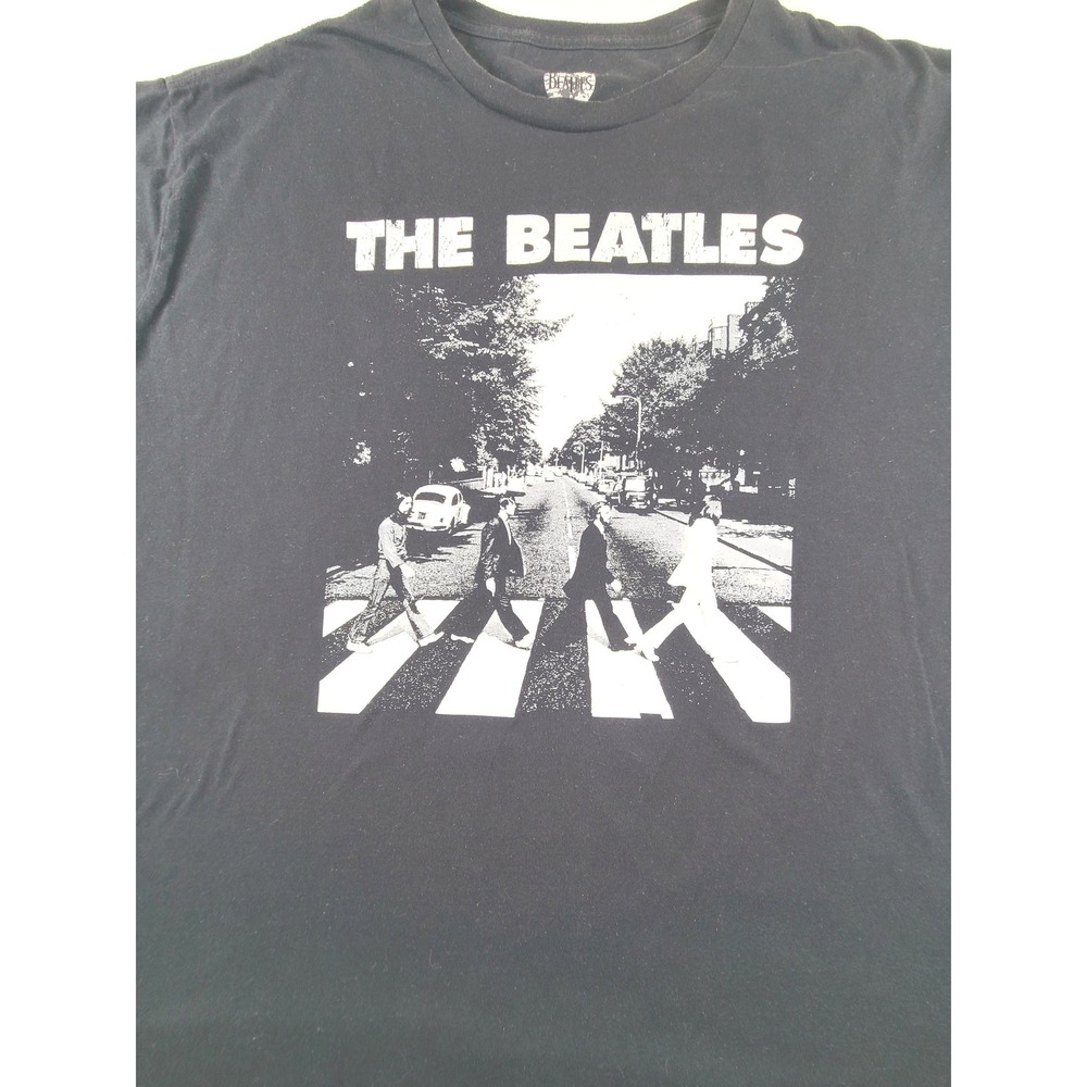 The Beatles Abbey Road T-Shirt Mens 4XB Black Graphic Print Hybrid Apparel